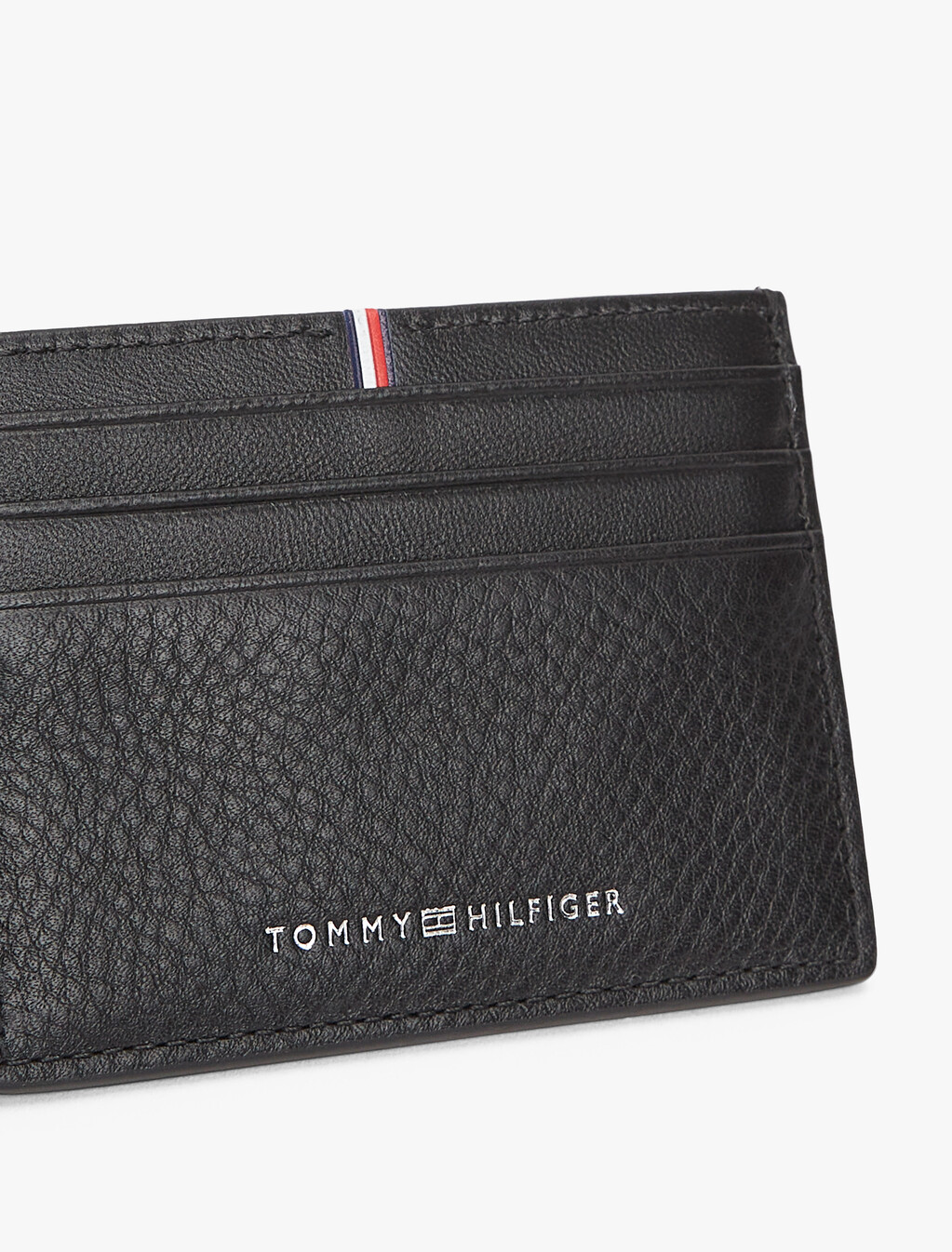 Corporate Logo Leather Credit Card Holder, Black, hi-res