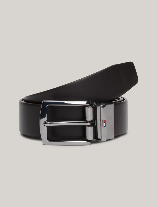 Denton Reversible Square Buckle Leather Belt
