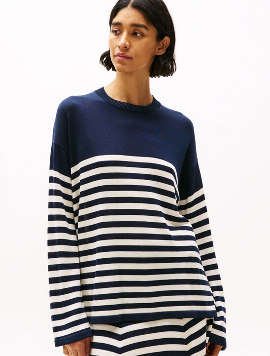 Relaxed Crew Neck Jumper With Silk
