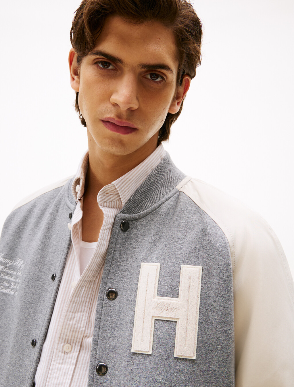 Mix Media Varsity Bomber, Authentic Marl/Newsprint, hi-res