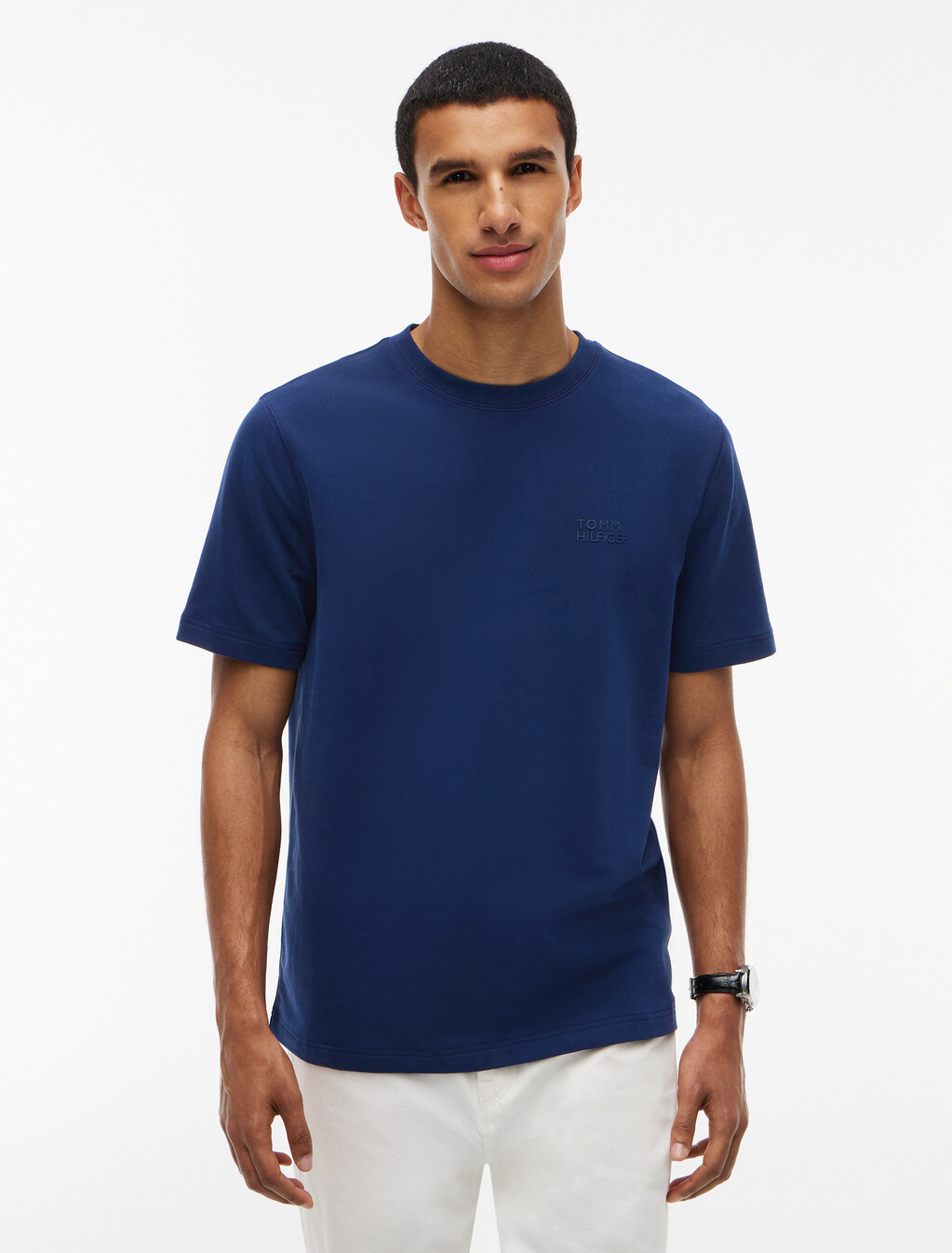 Performance Flex Peached Terry T-Shirt, Carbon Navy, hi-res