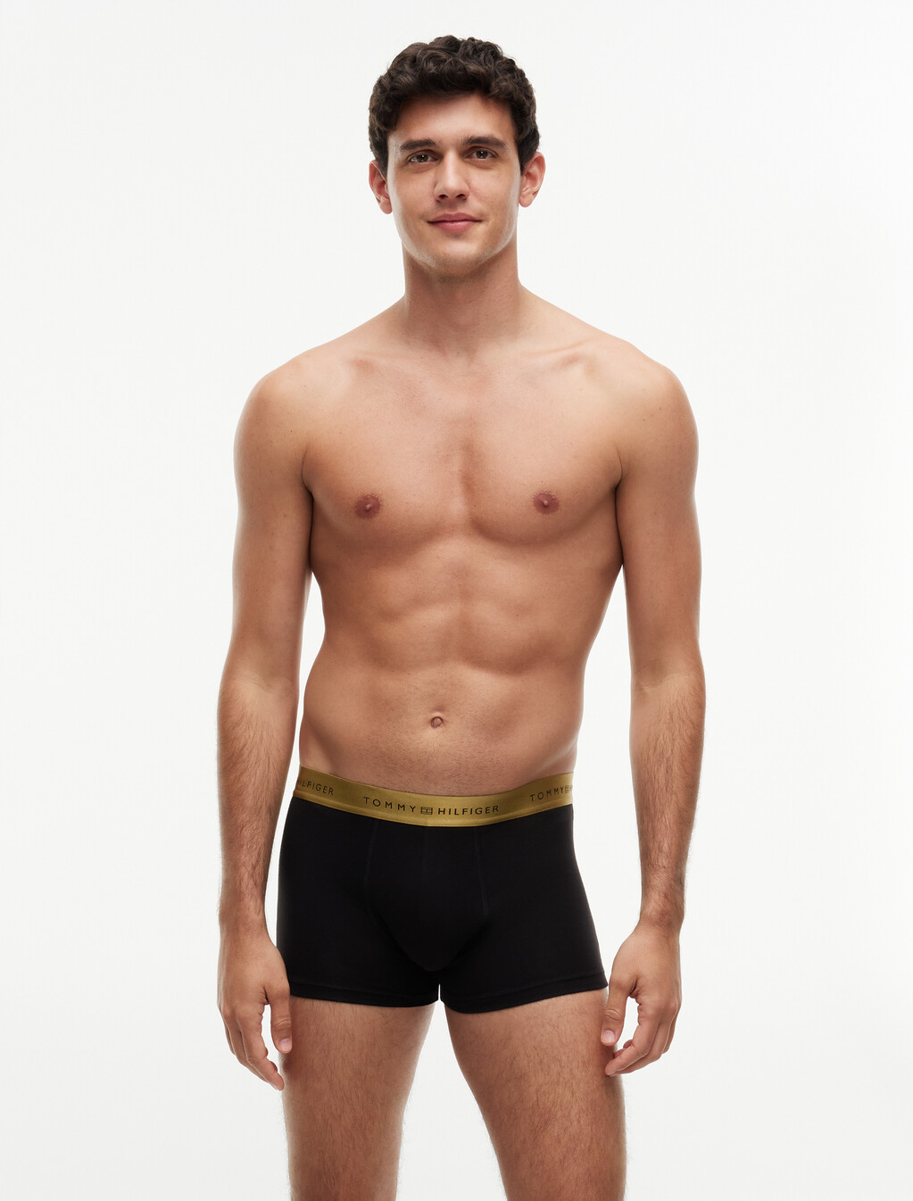 3-Pack Signature Metallic Logo Waistband Trunks, B//Black/Gold/Gold, hi-res
