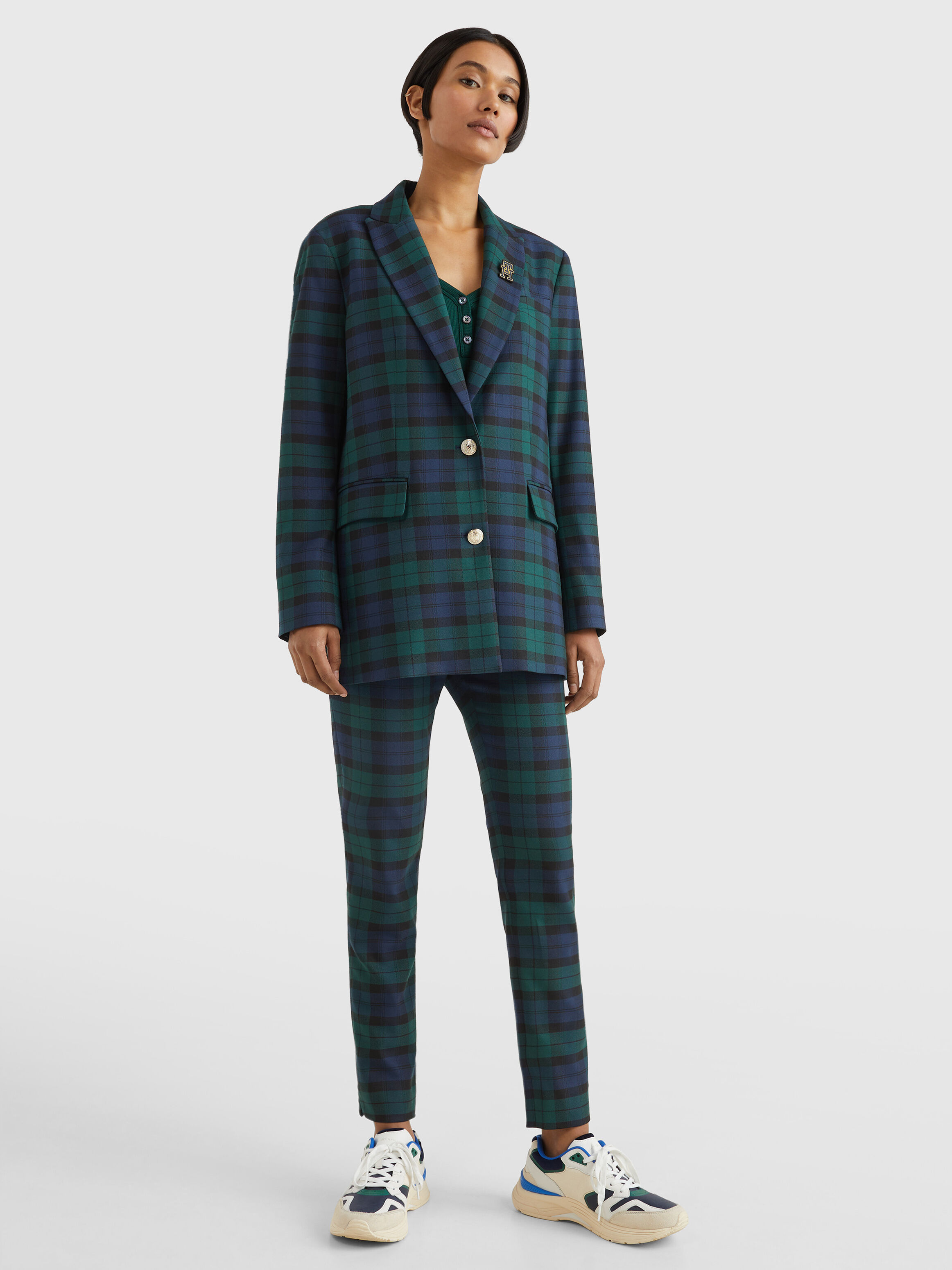 Buy Polo Ralph Lauren Women Green Plaid Wool Twill WideLeg Pant Online   861815  The Collective