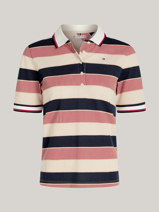 Regular Global Stripe Print Polo Shirt