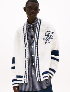 The Runway Collection Back Logo Cardigan, Ecru, hi-res