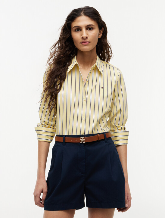 Regular Fit Flag Embroidery Poplin Shirt