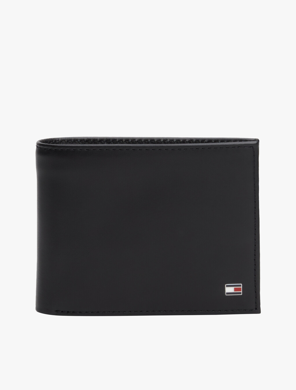 Leather Billfold Wallet With Coin Pocket, Black, hi-res