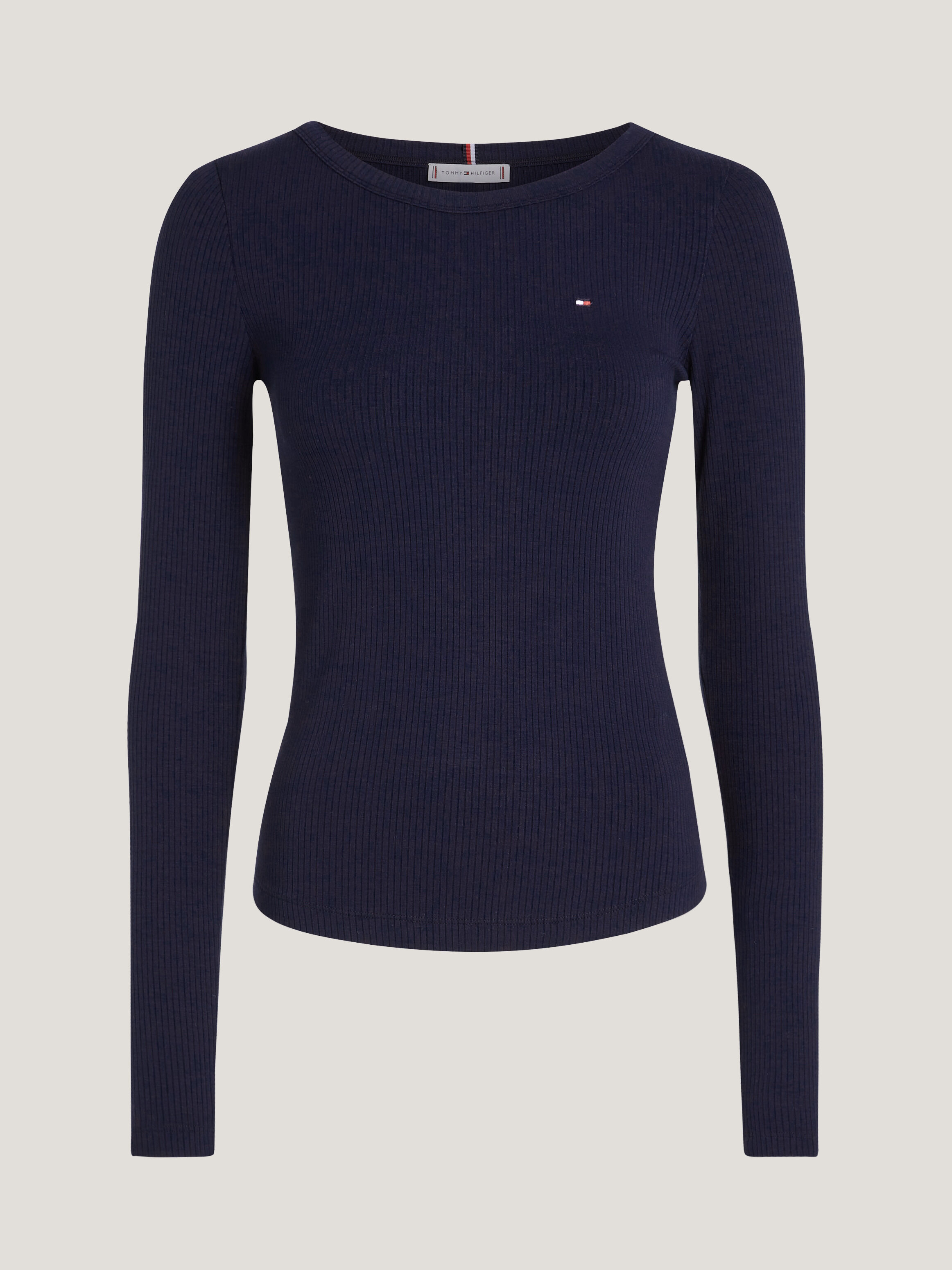 Ribbed Slim Fit Long Sleeve T Shirt