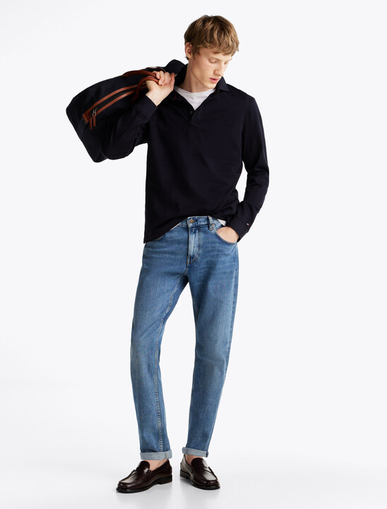 Regular Fit Long Sleeve Polo Shirt, Desert Sky Regular Fit Long Sleeve Polo Shirt