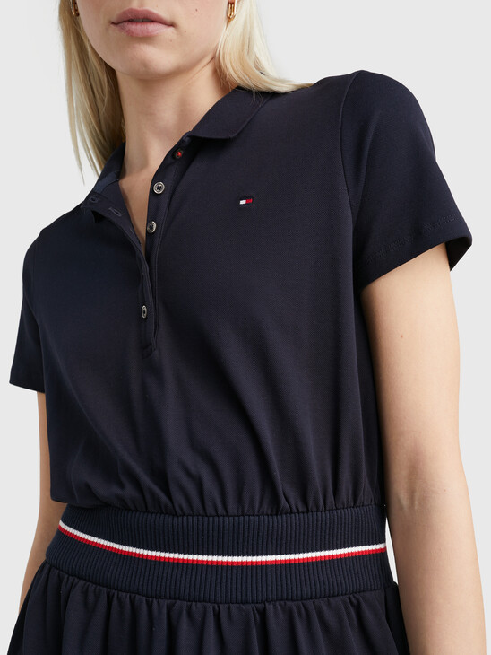 FIT AND FLARE POLO DRESS