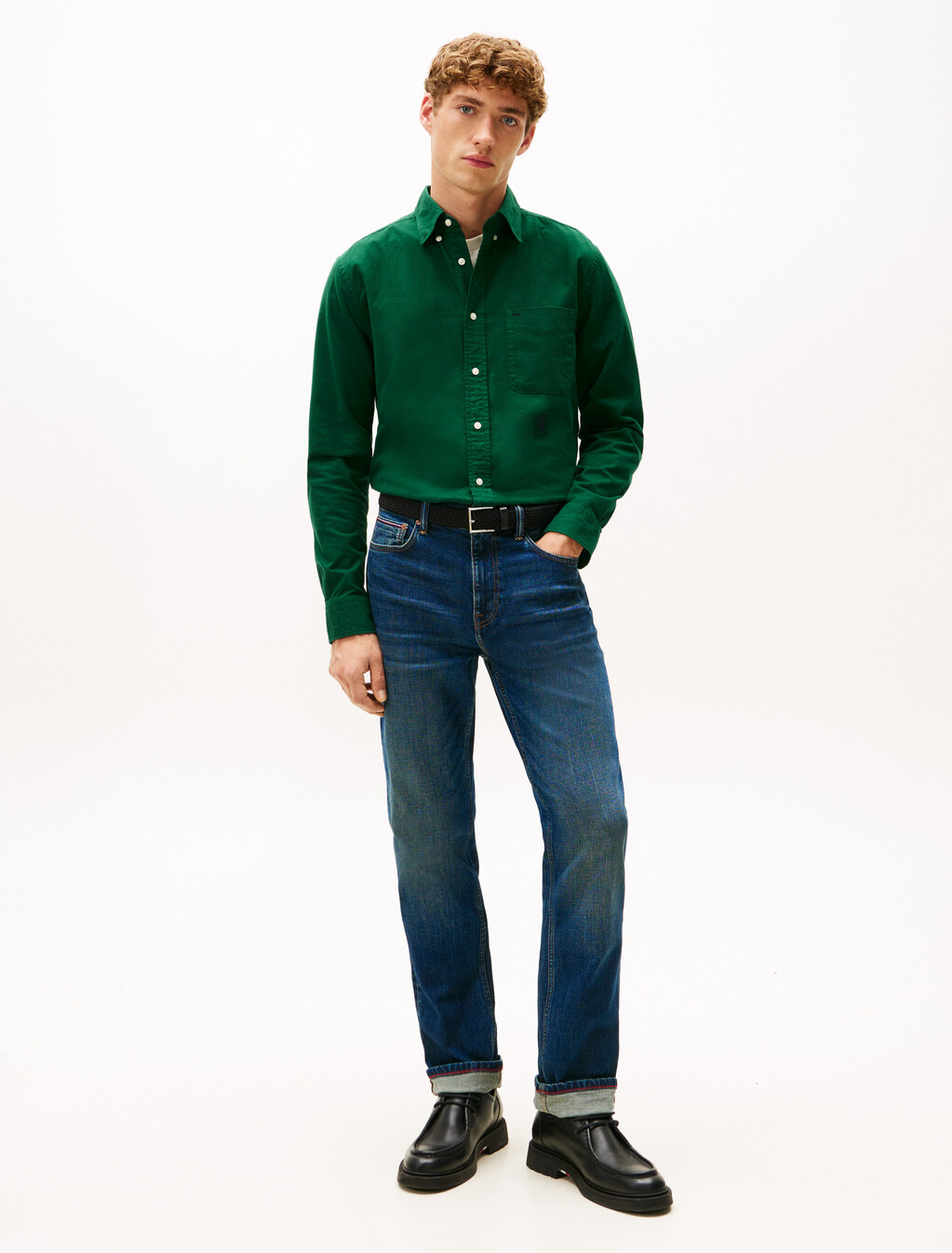 Regular Fit Brushed Oxford Shirt, Ornamental Green, hi-res