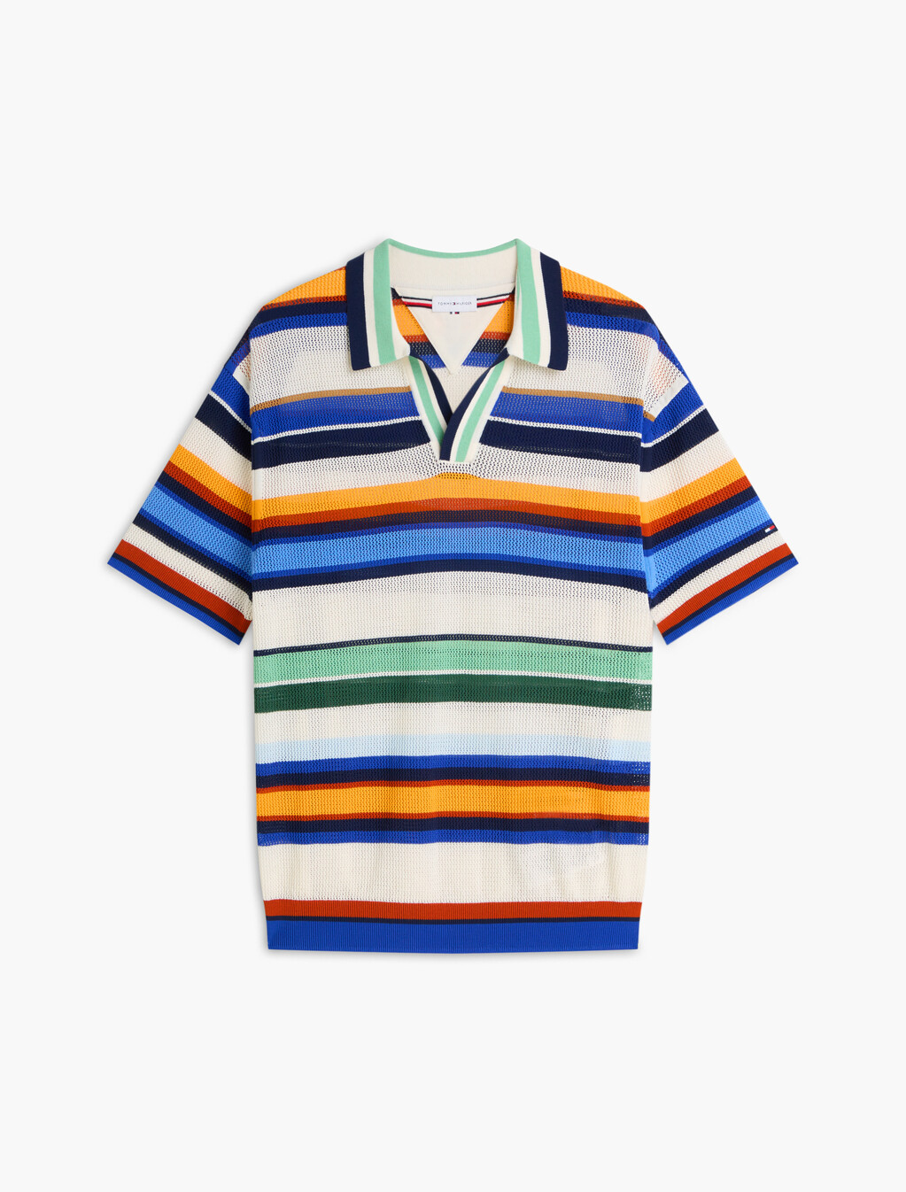 Relaxed Fit Multicolour Stripe Polo Shirt, Regal Blue/ Multi, hi-res