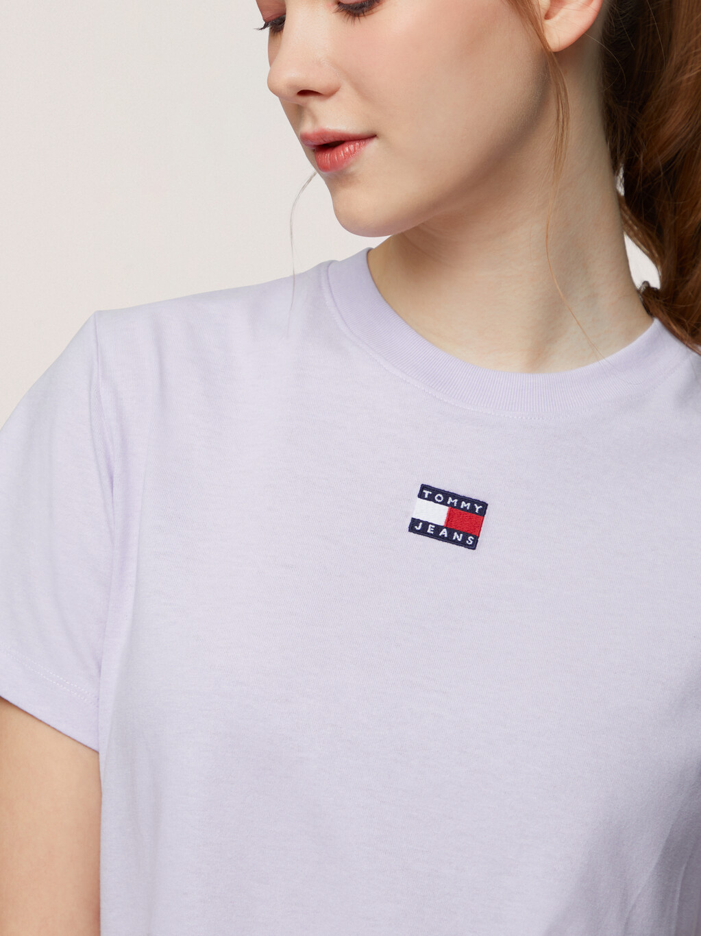 Badge Classic Boxy Jersey T-Shirt, Lavender Flower, hi-res