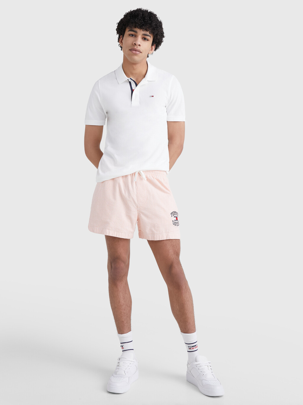 Tommy Jeans Flag Slim Polo | white | Tommy Hilfiger Singapore
