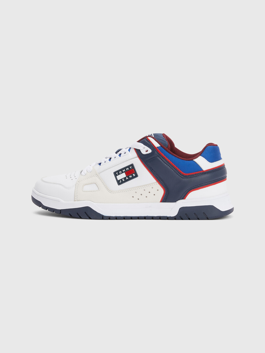 LEATHER LOW SKATE TRAINERS, White, hi-res