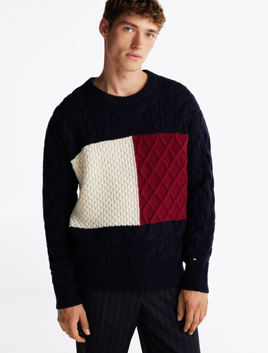 Wool Rich Cable Knit V-Neck Jumper