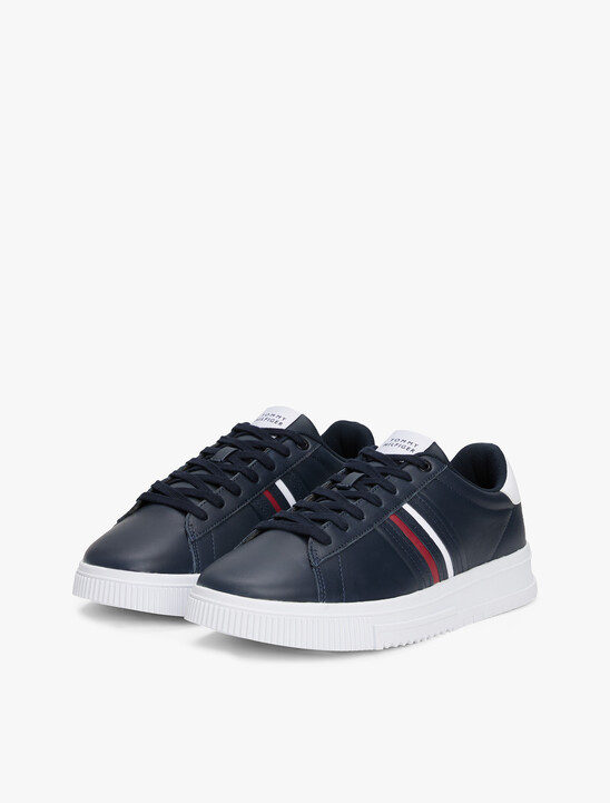 Leather Debossed Logo Trainers