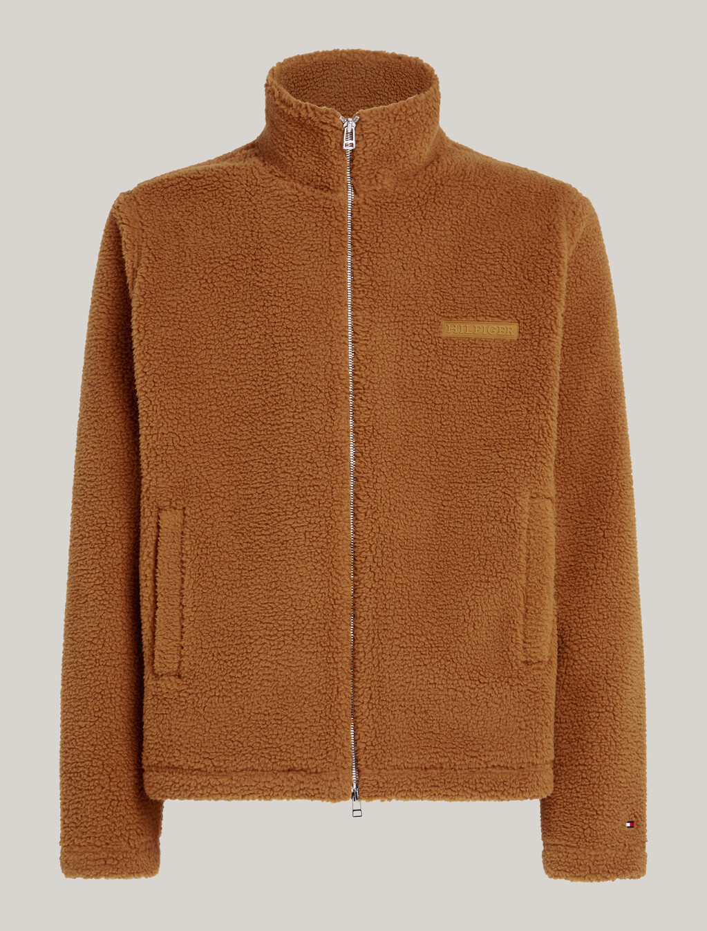 Textured Teddy Fleece Zip-Thru Fleece Jacket, Country Brown, hi-res