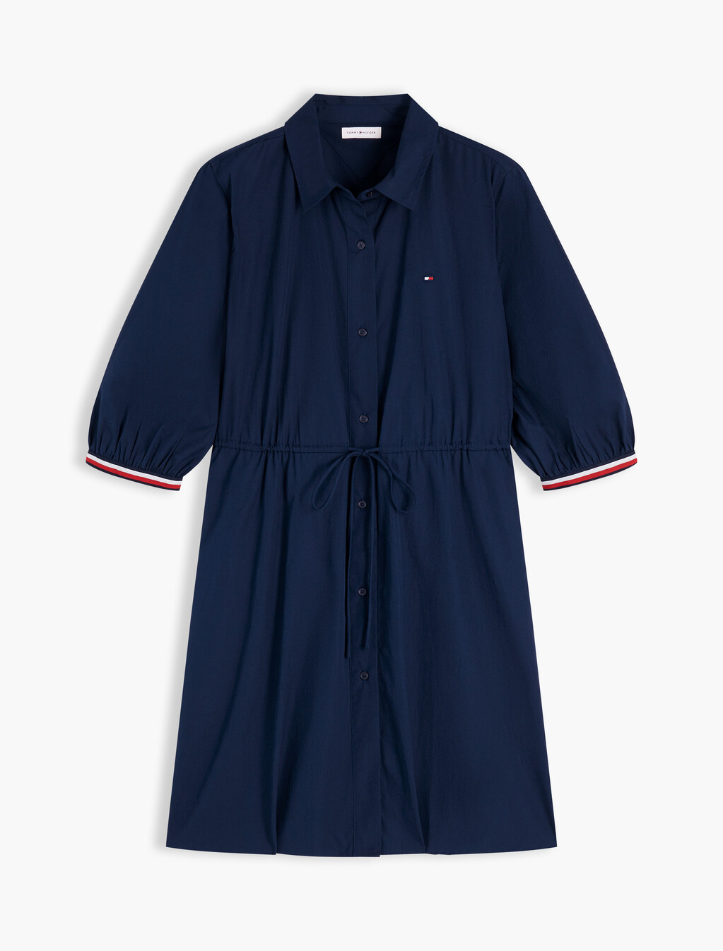 Poplin Relaxed Shirt Dress, Dark Night Navy, hi-res