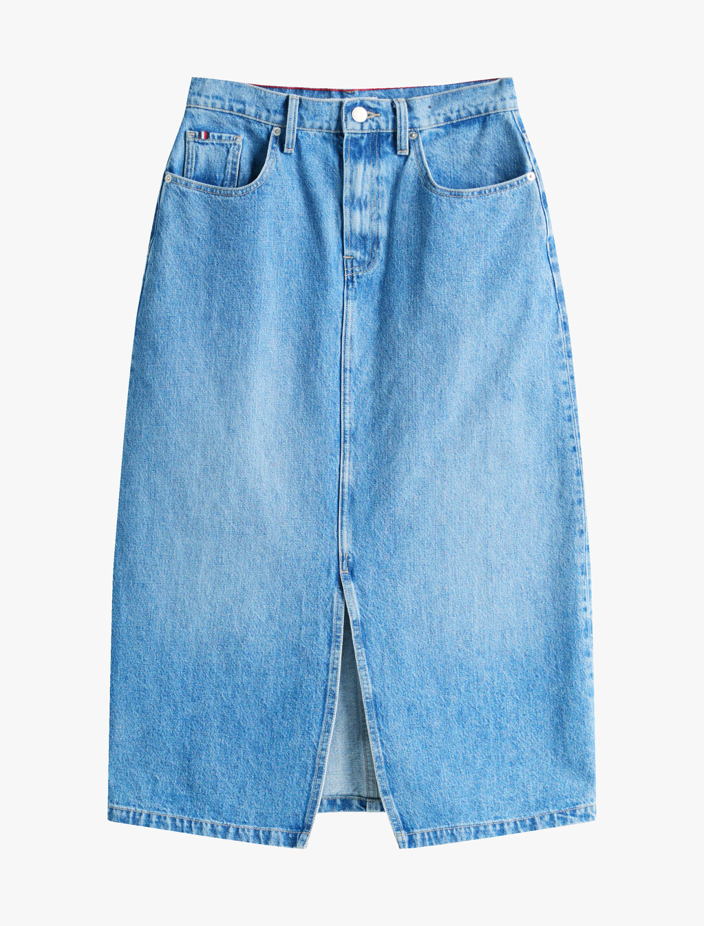 High Rise Denim Midi Skirt, Uma, hi-res
