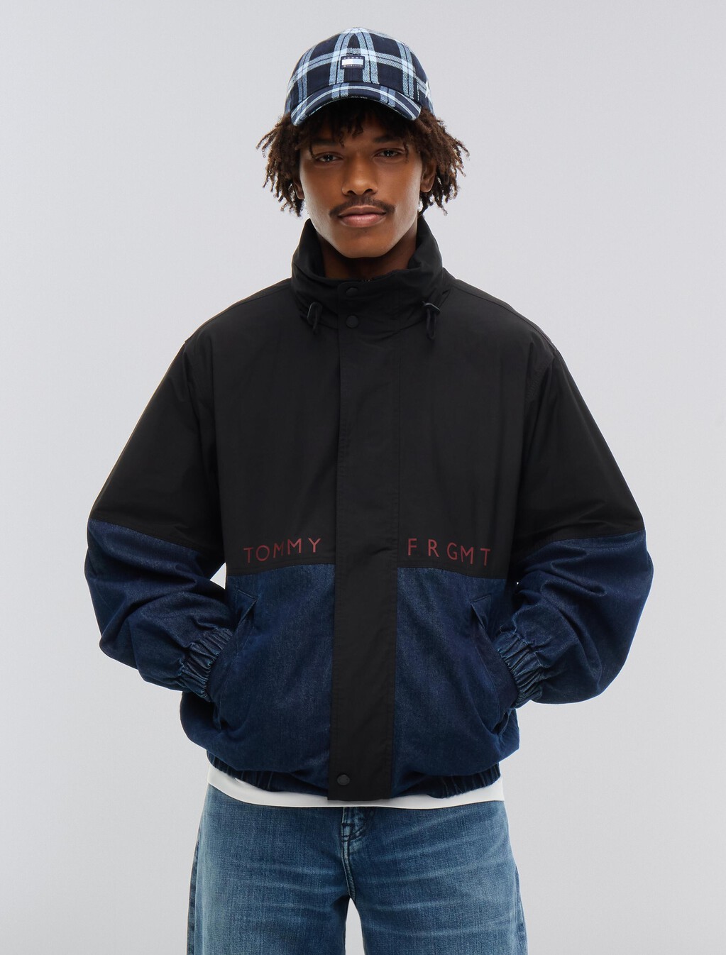 Tommy Hilfiger x FRGMT Colour-Blocked Regatta Jacket, Black / Flat Wash Denim, hi-res