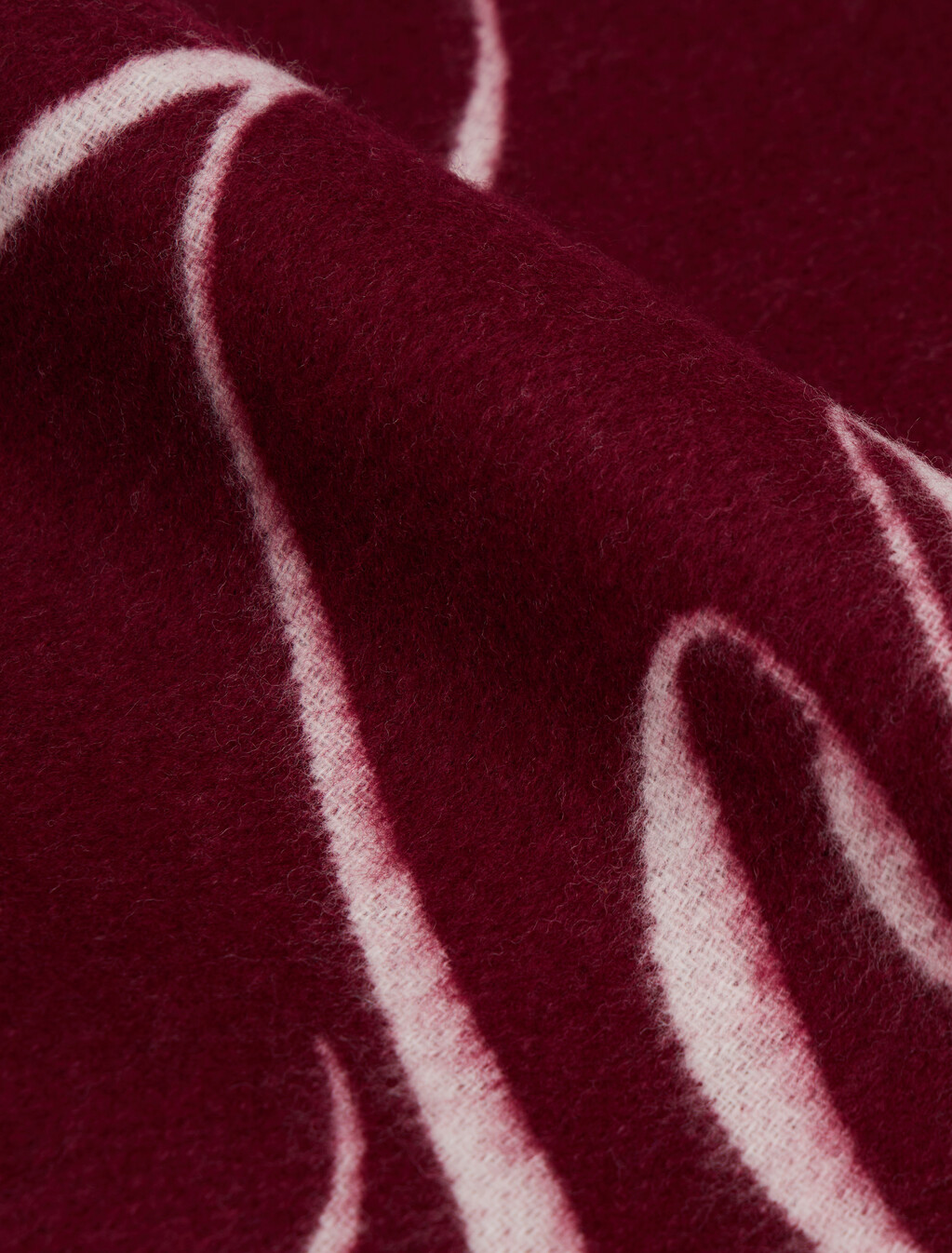 Pure Wool Logo Scarf, Deep Rouge, hi-res