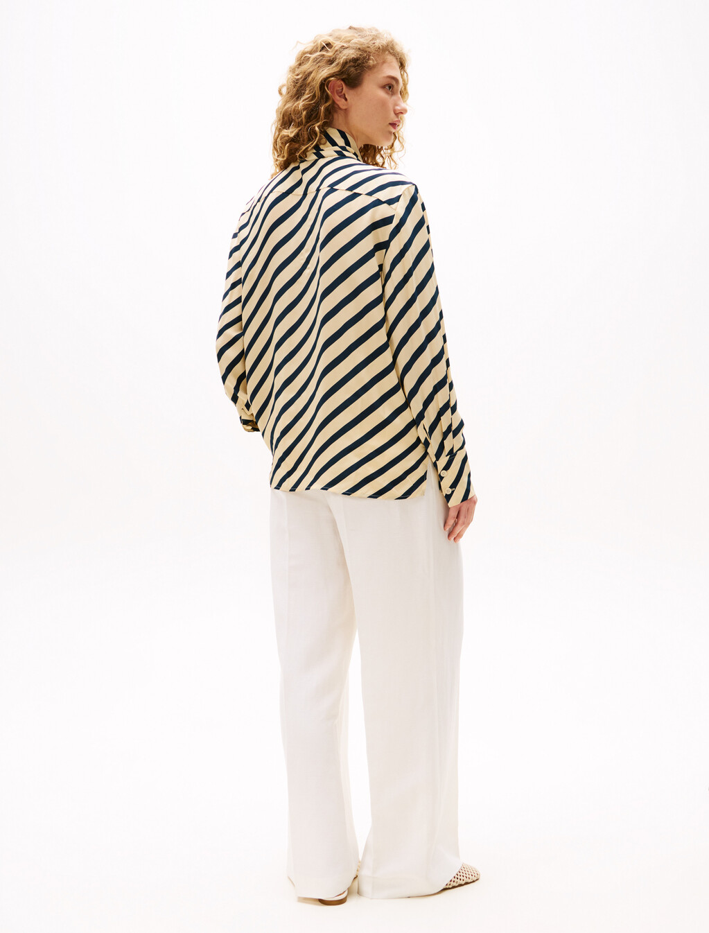 The Sofia Capsule Fluid Breton Shirt, Dark Night Navy Stripe, hi-res