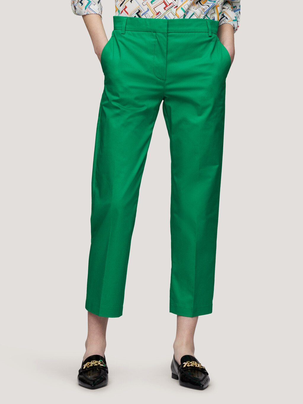 Cropped Straight Chinos, Olympic Green, hi-res