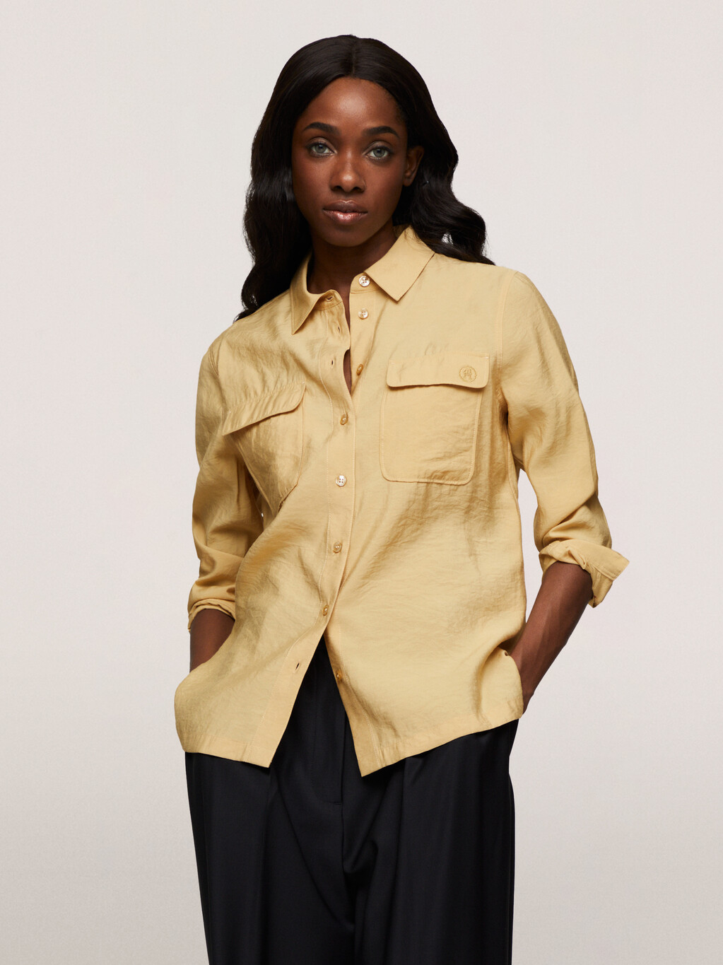 Modal Fluid Relaxed Shirt, Beechwood, hi-res