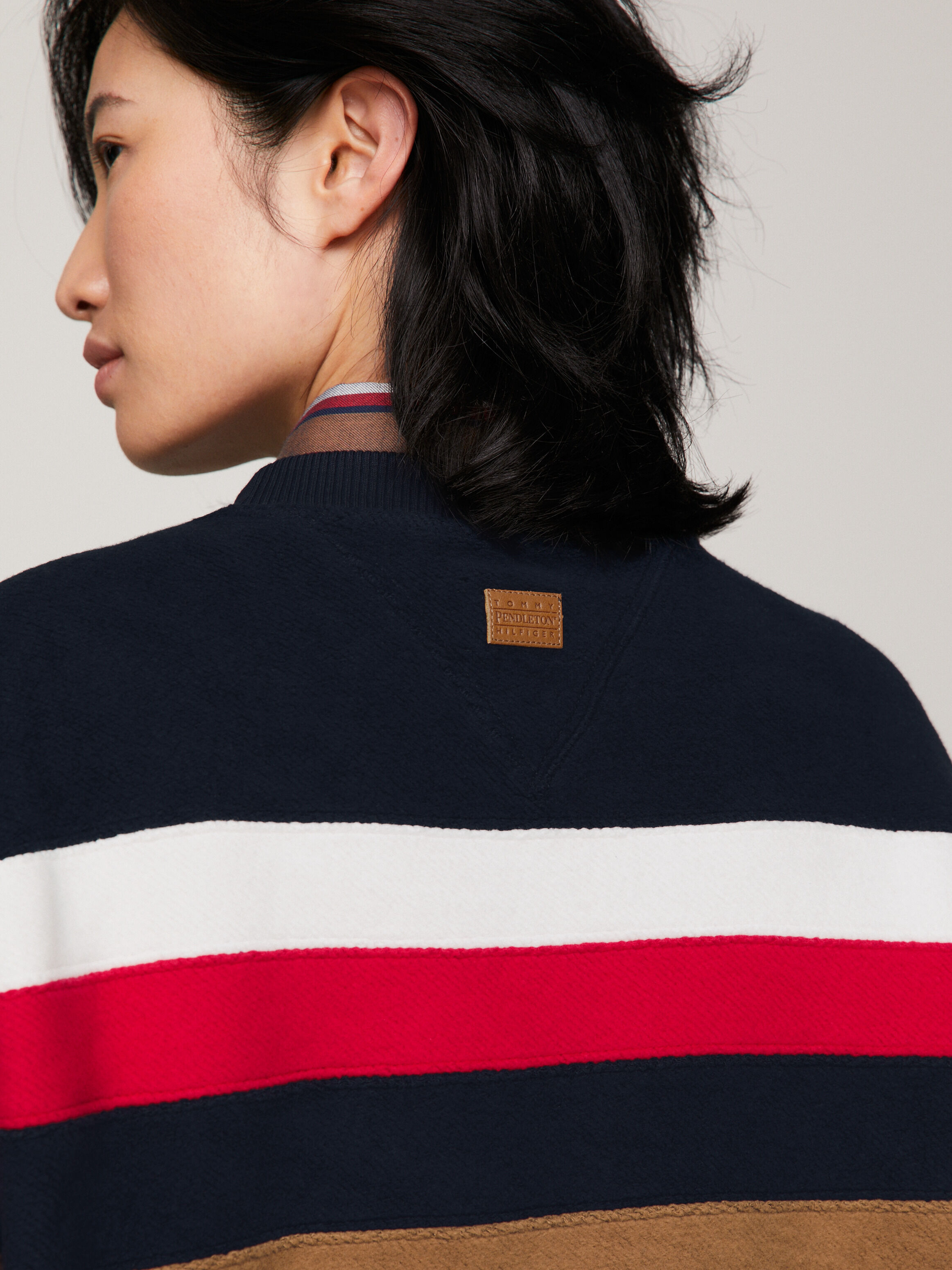 Tommy x Pendleton New York Stripe Oversized Sweatshirt blue Tommy Hilfiger Singapore