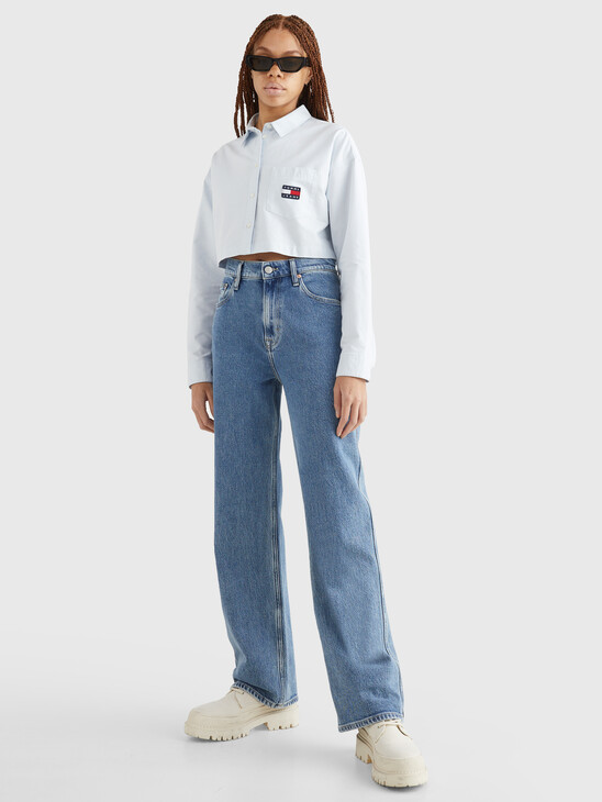 SUPER CROPPED STRIPE SHIRT