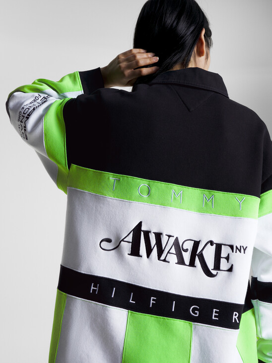 TOMMY X MERCEDES-AMG F1 X AWAKE NY ALL-OVER FLAG RUGBY SHIRT