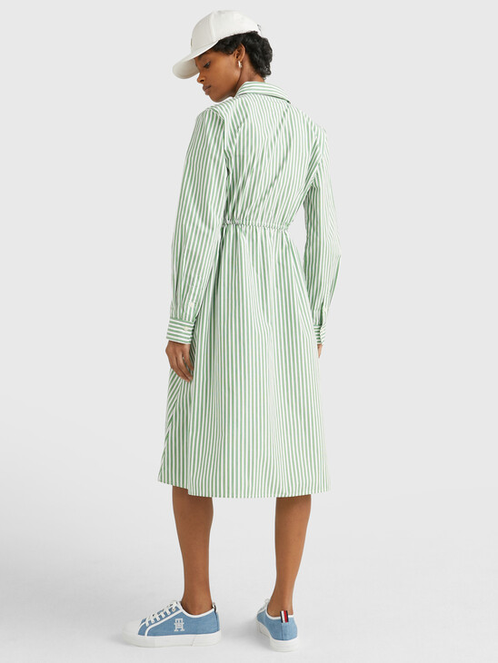 STRIPE MIDI SHIRT DRESS