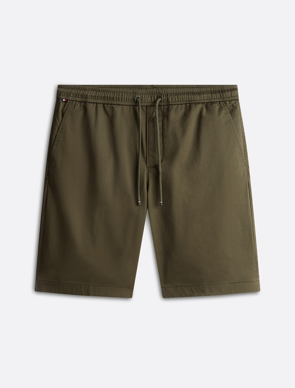 Brooklyn Cotton Satin Pull On Shorts, Army Green, hi-res