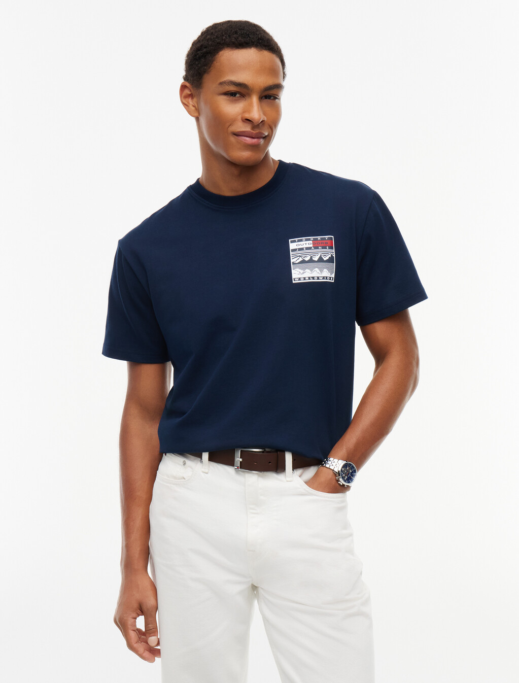 Logo Relaxed Jersey T-Shirt, Dark Blue, hi-res