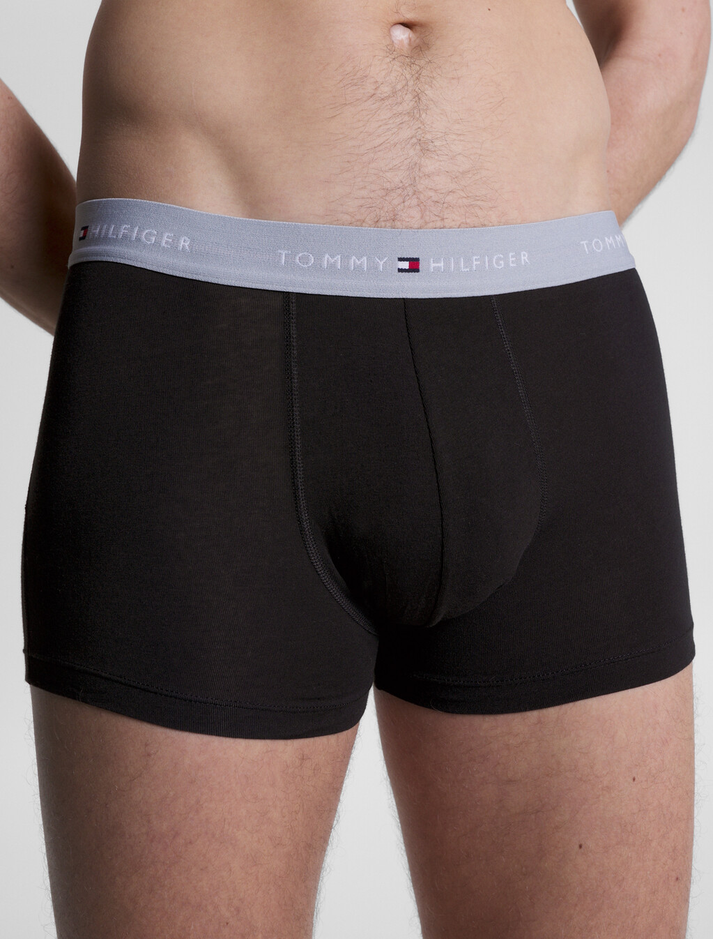 3-Pack Logo Waistband Trunks, Grey Heather/Black/White, hi-res