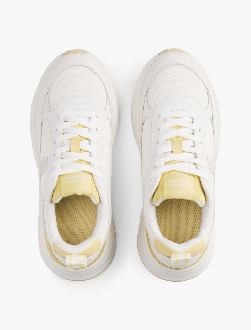 Leather Mixed Texture Chunky Trainers, Ancient White, hi-res