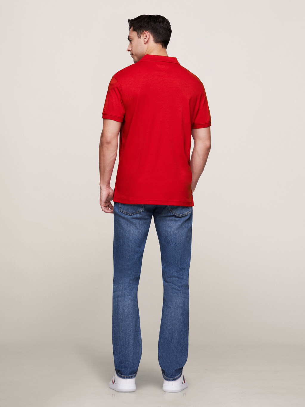 Stripe Placket Regular Polo, Primary Red, hi-res