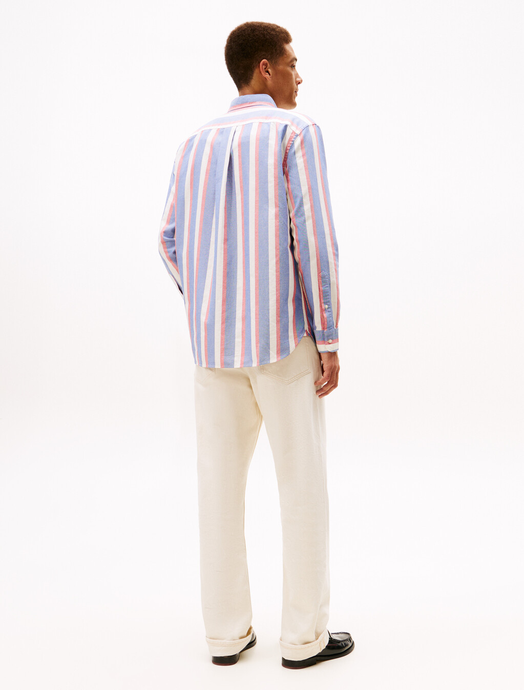 Relaxed Fit Stripe Oxford Shirt, Wedge Blue / Multi Stripe, hi-res