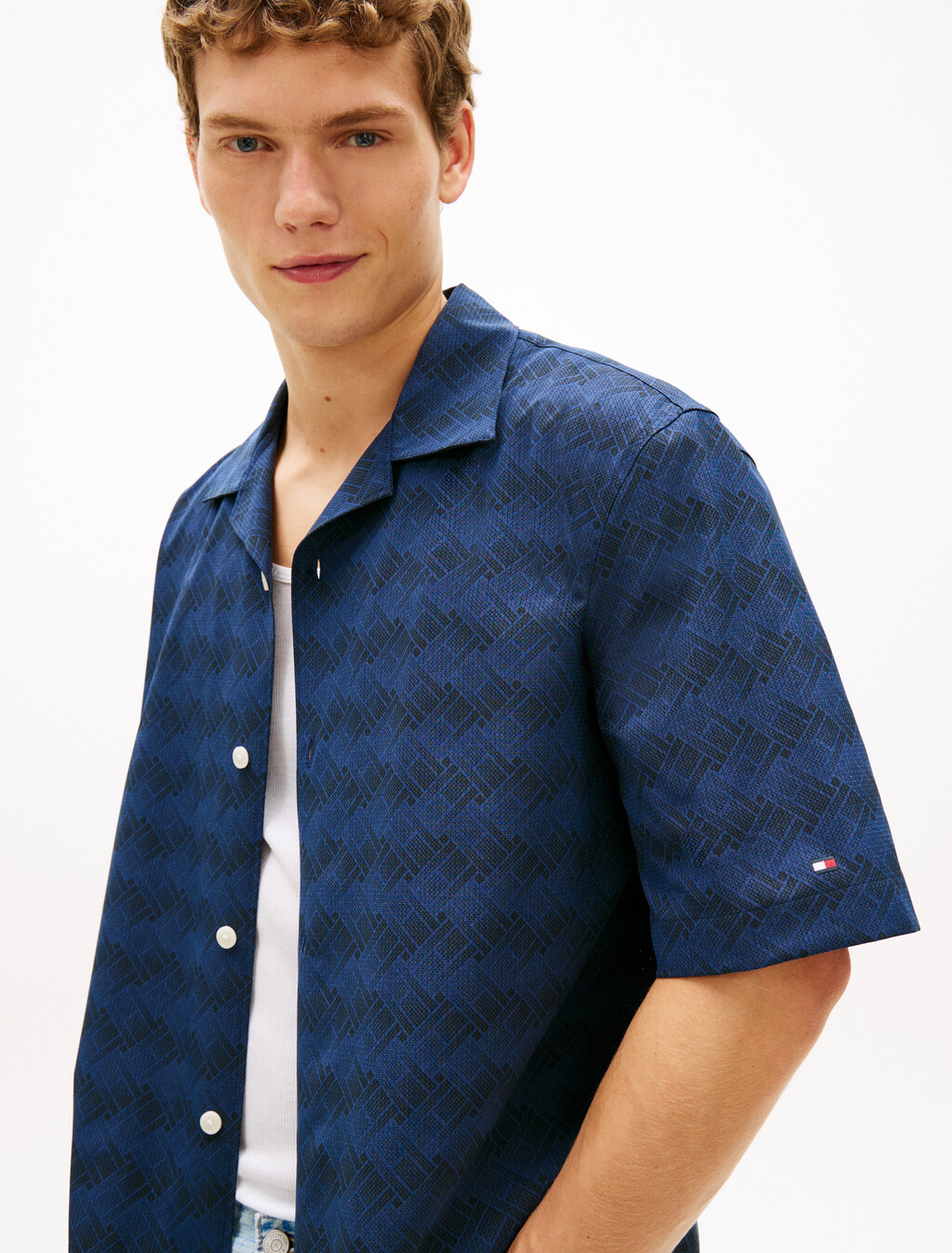 Satin Brooklyn Short, Carbon Navy Allover, hi-res