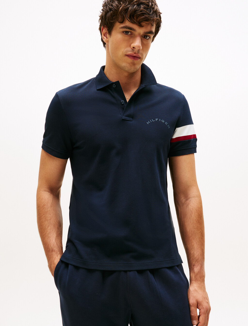 Color Tape Sleeve Polo, Desert Sky, hi-res