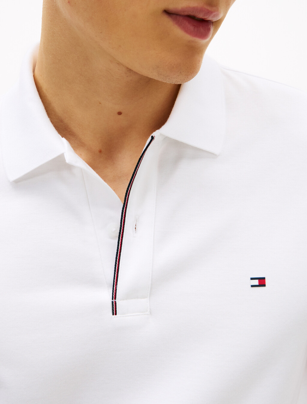 Jacquard Regular Polo, White, hi-res