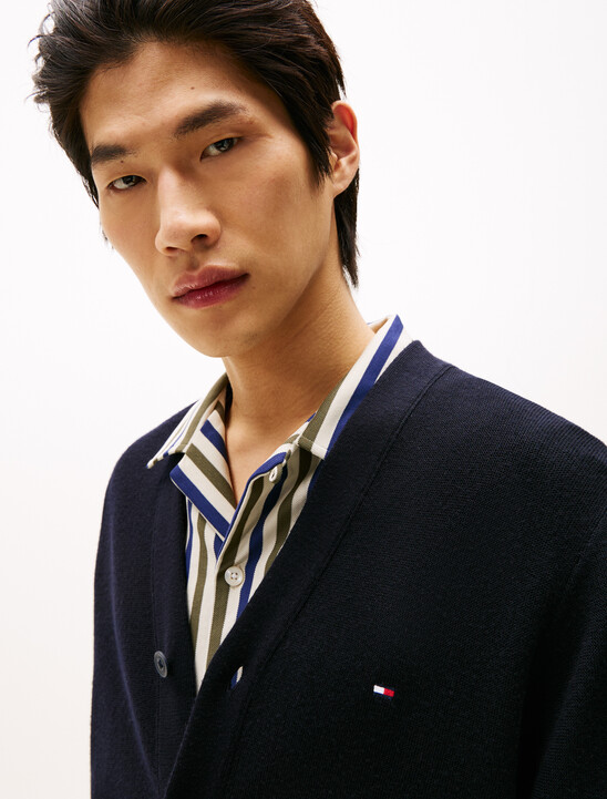 Pique Textured Wool Cardigan