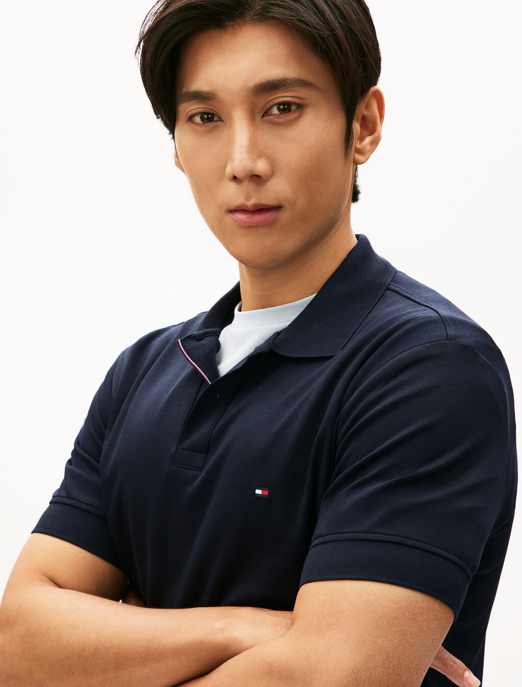 Texture Placket Polo Shirt, Desert Sky, hi-res
