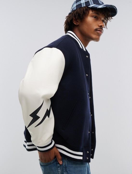 Tommy Hilfiger x FRGMT Pebble Grain Leather Varsity Jacket