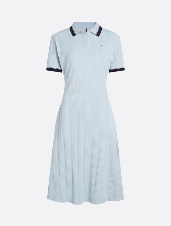 Rib Knit Polo Midi Dress