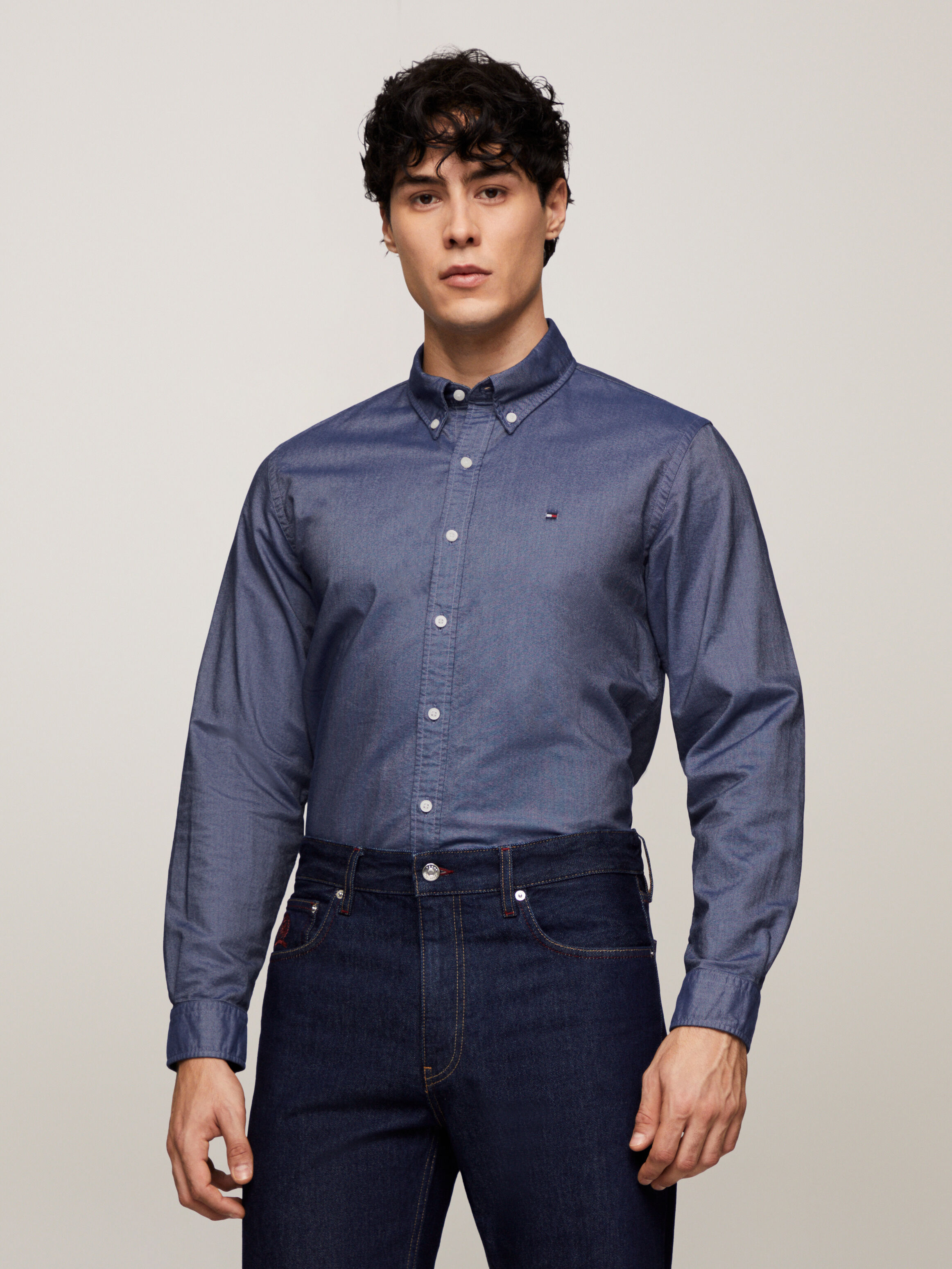 Tommy Hilfiger Organic Cotton Oxford Shirt in Desert Sky