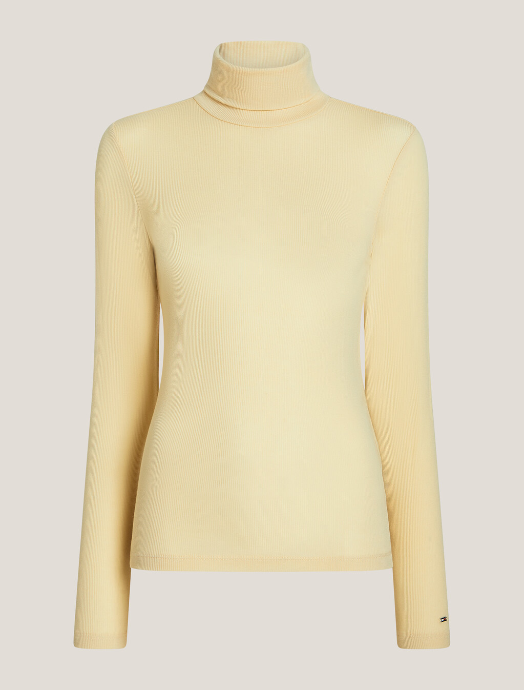 Roll Neck Long Sleeve Slim T-Shirt, Country Ivory, hi-res