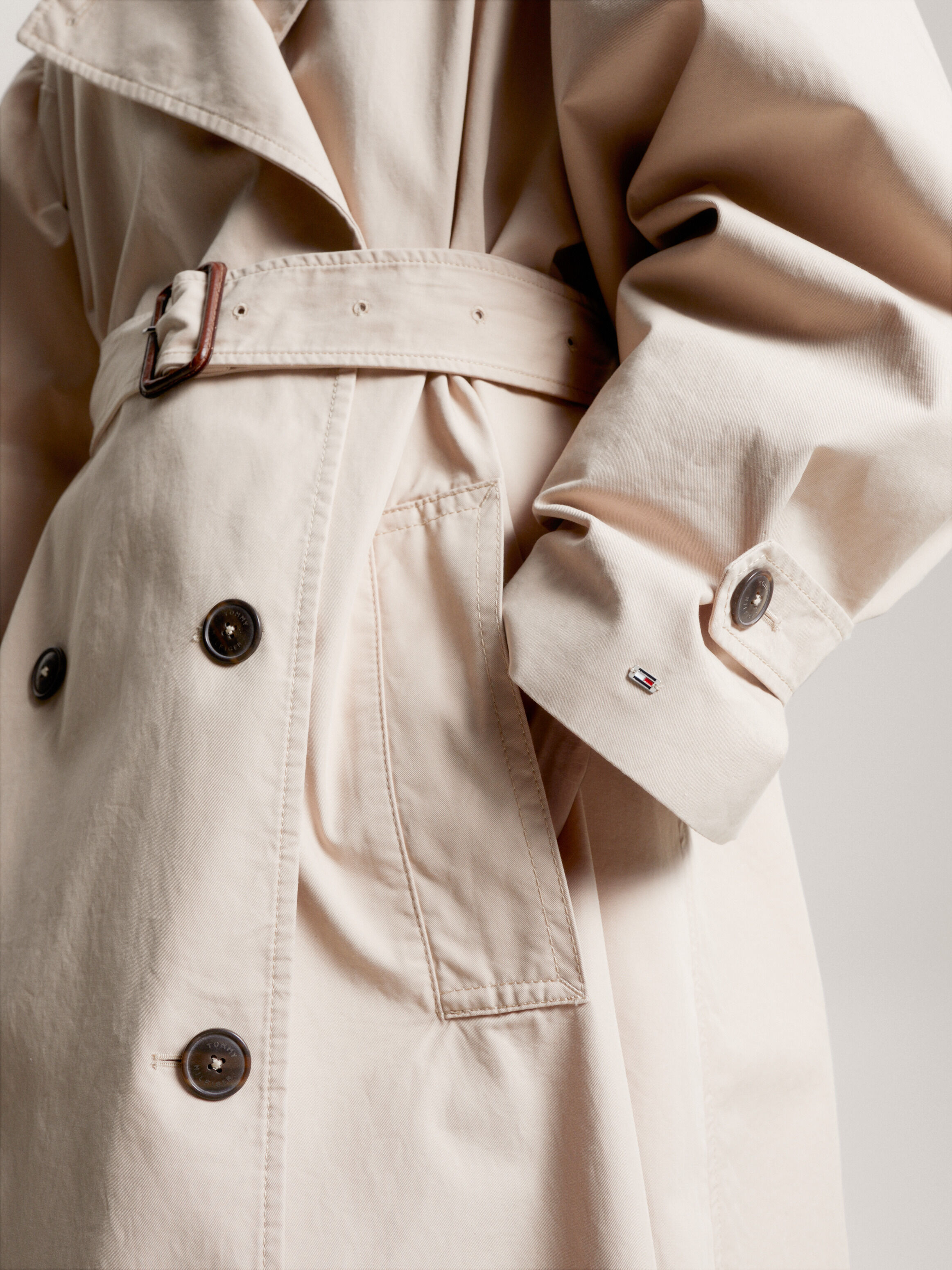 Double Breasted Relaxed Fit Trench Coat Tommy Hilfiger Singapore