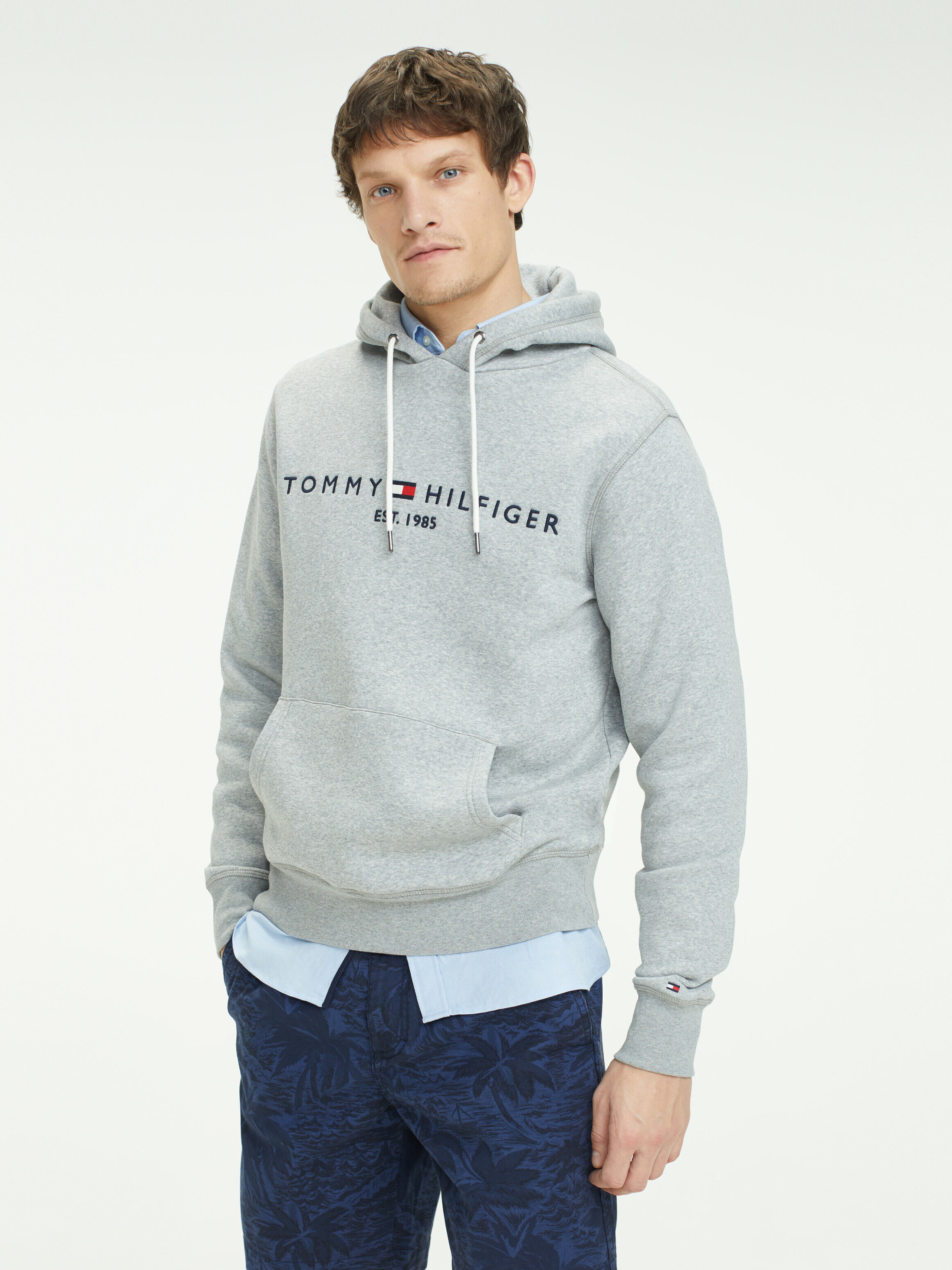Tommy hoodie hotsell grey